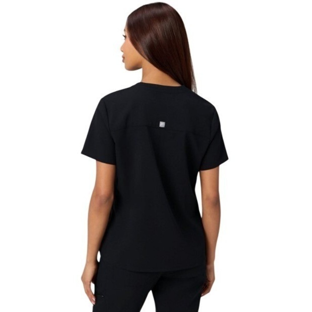 Fabletics Vital 1-Pocket Scrub Top Black Medium V-Neck Short Sleeve Active Scrub - Picture 2 of 5